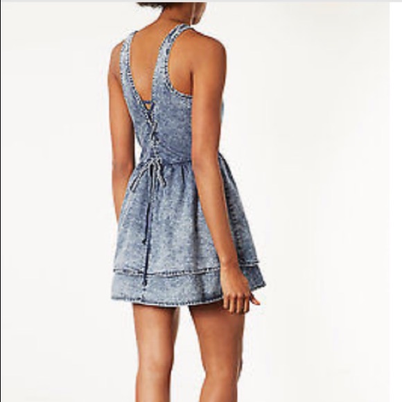 Topshop Moto Acid Wash Dress - Picture 4 of 5